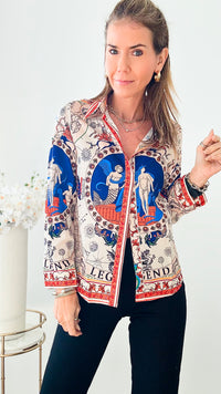 Magical Long Sleeve Silk Blouse-130 Long Sleeve Tops-CBALY-Coastal Bloom Boutique, find the trendiest versions of the popular styles and looks Located in Indialantic, FL