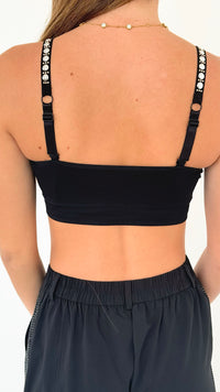 Strap Situation Bra - Black Plunge/ Two Tone Dome Studs-220 Intimates-Strap-its-Coastal Bloom Boutique, find the trendiest versions of the popular styles and looks Located in Indialantic, FL