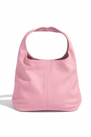 Italian Leather Hobo Bag- Light Pink