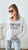 "Champagne Please" Knit Lightweight Sweater - Silver Mocha-140 Sweaters-Miracle-Coastal Bloom Boutique, find the trendiest versions of the popular styles and looks Located in Indialantic, FL