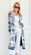 Adorable Italian Long Jacket- Navy-160 Jackets-K2-Coastal Bloom Boutique, find the trendiest versions of the popular styles and looks Located in Indialantic, FL