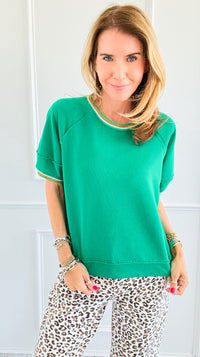 Laguna Terry Top-110 Short Sleeve Tops-Jodifl-Coastal Bloom Boutique, find the trendiest versions of the popular styles and looks Located in Indialantic, FL