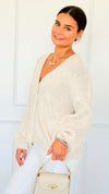 Bisou Knit Italian Cardigan-150 Cardigans/Layers-Italianissimo-Coastal Bloom Boutique, find the trendiest versions of the popular styles and looks Located in Indialantic, FL