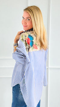 Pre Auth - L'uccello Italian Blouse-110 Long Sleeve Tops-Italianissimo-Coastal Bloom Boutique, find the trendiest versions of the popular styles and looks Located in Indialantic, FL