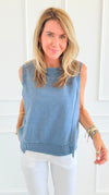 Faded Pulse Sleeveless Sweatshirt-100 Sleeveless Tops-RAE MODE-Coastal Bloom Boutique, find the trendiest versions of the popular styles and looks Located in Indialantic, FL