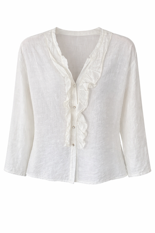 Delicate Movement Ruffle Italian Button Top