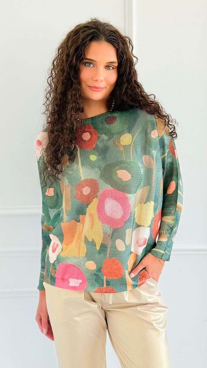 Art Of Bloom Italian St Tropez Sweater-140 Sweaters-Italianissimo-Coastal Bloom Boutique, find the trendiest versions of the popular styles and looks Located in Indialantic, FL