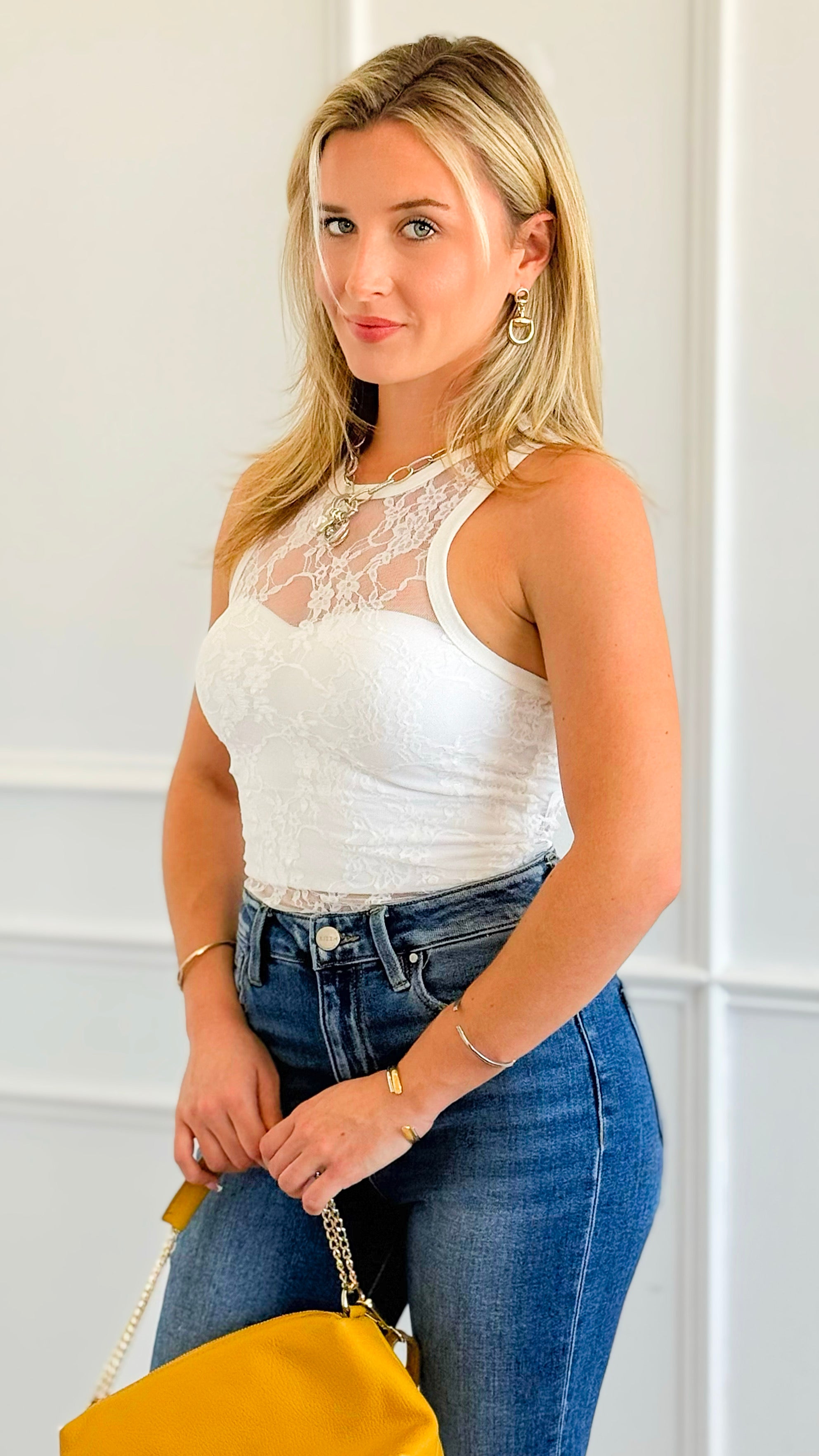 Night Bloom Lace Top - White-100 Sleeveless Tops-Galita-Coastal Bloom Boutique, find the trendiest versions of the popular styles and looks Located in Indialantic, FL