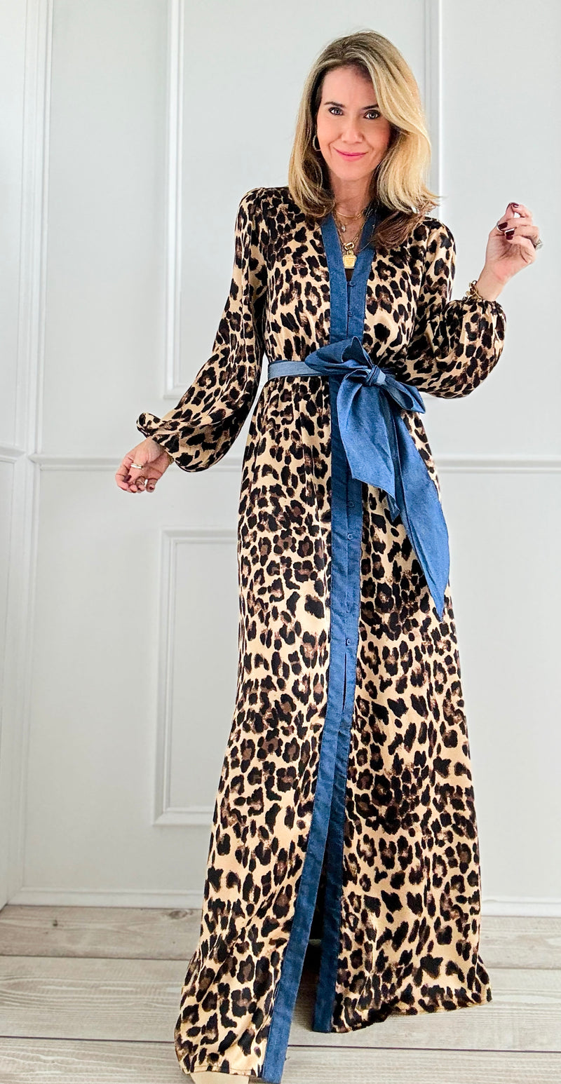 Savanna Luxe Denim Maxi Dress-200 Dresses/Jumpsuits/Rompers-DRESS DAY-Coastal Bloom Boutique, find the trendiest versions of the popular styles and looks Located in Indialantic, FL