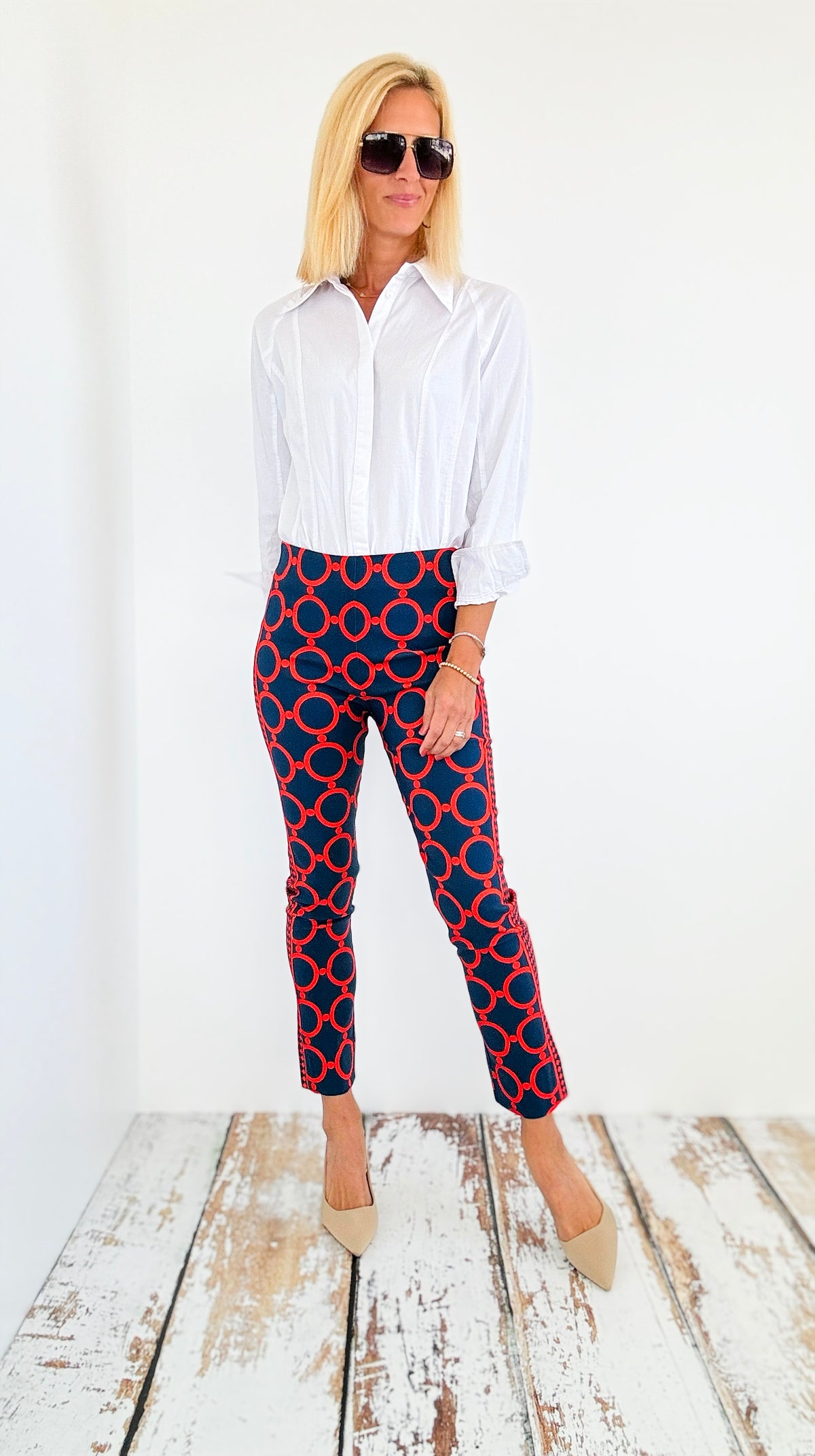 Mod Mosaic Straight Pants-170 Bottoms-Gretchen Scott-Coastal Bloom Boutique, find the trendiest versions of the popular styles and looks Located in Indialantic, FL