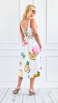 Island Retreat Fruit Print Dress-200 dresses/jumpsuits/rompers-SUGARLIPS-Coastal Bloom Boutique, find the trendiest versions of the popular styles and looks Located in Indialantic, FL