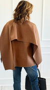 Modern & Elegance Italian Shawl Jacket- Camel-150 Cardigans/Layers-SEE YOU IN ROME-Coastal Bloom Boutique, find the trendiest versions of the popular styles and looks Located in Indialantic, FL