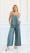 Effortlessly Chic Wide-Leg Pant and Tank Set- Jade-210 Loungewear/Sets-Zenana-Coastal Bloom Boutique, find the trendiest versions of the popular styles and looks Located in Indialantic, FL