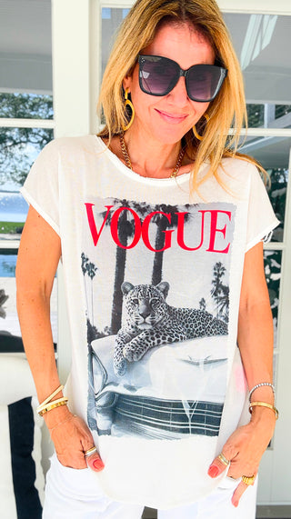 Wild Glamour Unleashed Italian Graphic Top