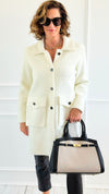 Plush Brushed Coat-Coat-Z STUDIO-Coastal Bloom Boutique, find the trendiest versions of the popular styles and looks Located in Indialantic, FL