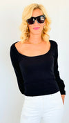 Try Me Out Top - Black-130 Long Sleeve Tops-HYFVE-Coastal Bloom Boutique, find the trendiest versions of the popular styles and looks Located in Indialantic, FL