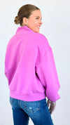 Zip-Up Scuba Long Sleeve Sweatshirt - Magenta-110 Short Sleeve Tops-BucketList-Coastal Bloom Boutique, find the trendiest versions of the popular styles and looks Located in Indialantic, FL