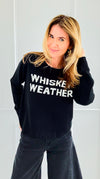 Whiskey Weather Sweater- Black-140 Sweaters-PANACHE APPAREL-Coastal Bloom Boutique, find the trendiest versions of the popular styles and looks Located in Indialantic, FL