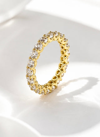PRE ORDER-Sterling Silver Clear CZ Eternity Round Cut 3MM Ring