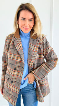 Autumn Lecture Elbow Patch Blazer-160 Jackets-JODIFL-Coastal Bloom Boutique, find the trendiest versions of the popular styles and looks Located in Indialantic, FL