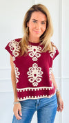 Floral Jacquard Sleeveless Top-100 Sleeveless Tops-entro-Coastal Bloom Boutique, find the trendiest versions of the popular styles and looks Located in Indialantic, FL