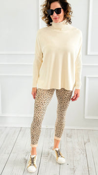 Luxe Turtle Neck Drop Shoulder Sweater-140 Sweaters-Z STUDIO-Coastal Bloom Boutique, find the trendiest versions of the popular styles and looks Located in Indialantic, FL