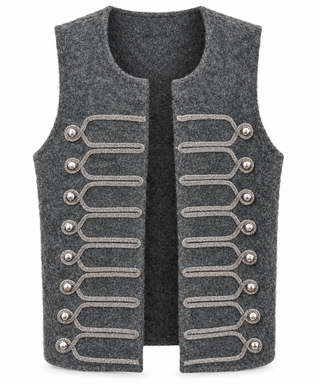 Imperial Detail knit Vest- Grey