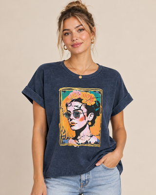 Floral Portrait Italian Graphic Tee