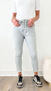 Love Endures Italian Jogger - Light Grey-180 Joggers-Italianissimo-Coastal Bloom Boutique, find the trendiest versions of the popular styles and looks Located in Indialantic, FL