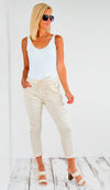 Italian Wish List Jogger - Sand Beige-180 Joggers-Italianissimo-Coastal Bloom Boutique, find the trendiest versions of the popular styles and looks Located in Indialantic, FL