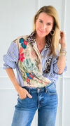 Pre Auth - L'uccello Italian Blouse-110 Long Sleeve Tops-Italianissimo-Coastal Bloom Boutique, find the trendiest versions of the popular styles and looks Located in Indialantic, FL