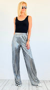 Starlight Glam Metallic Pants-170 Bottoms-Canvas Apparel-Coastal Bloom Boutique, find the trendiest versions of the popular styles and looks Located in Indialantic, FL