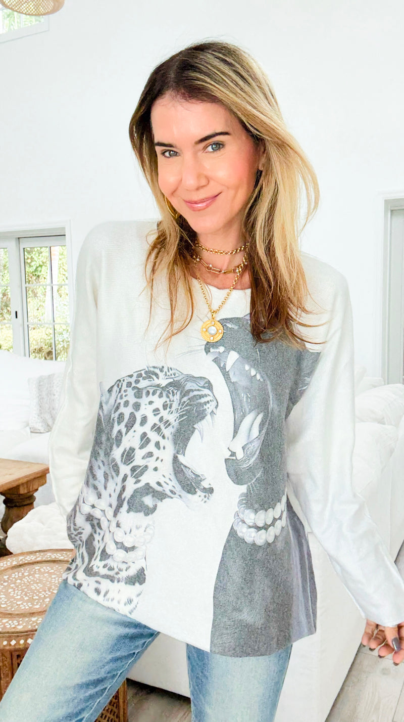 Cat Fight Italian Milano Sweater-140 Sweaters-SORPRESA-Coastal Bloom Boutique, find the trendiest versions of the popular styles and looks Located in Indialantic, FL