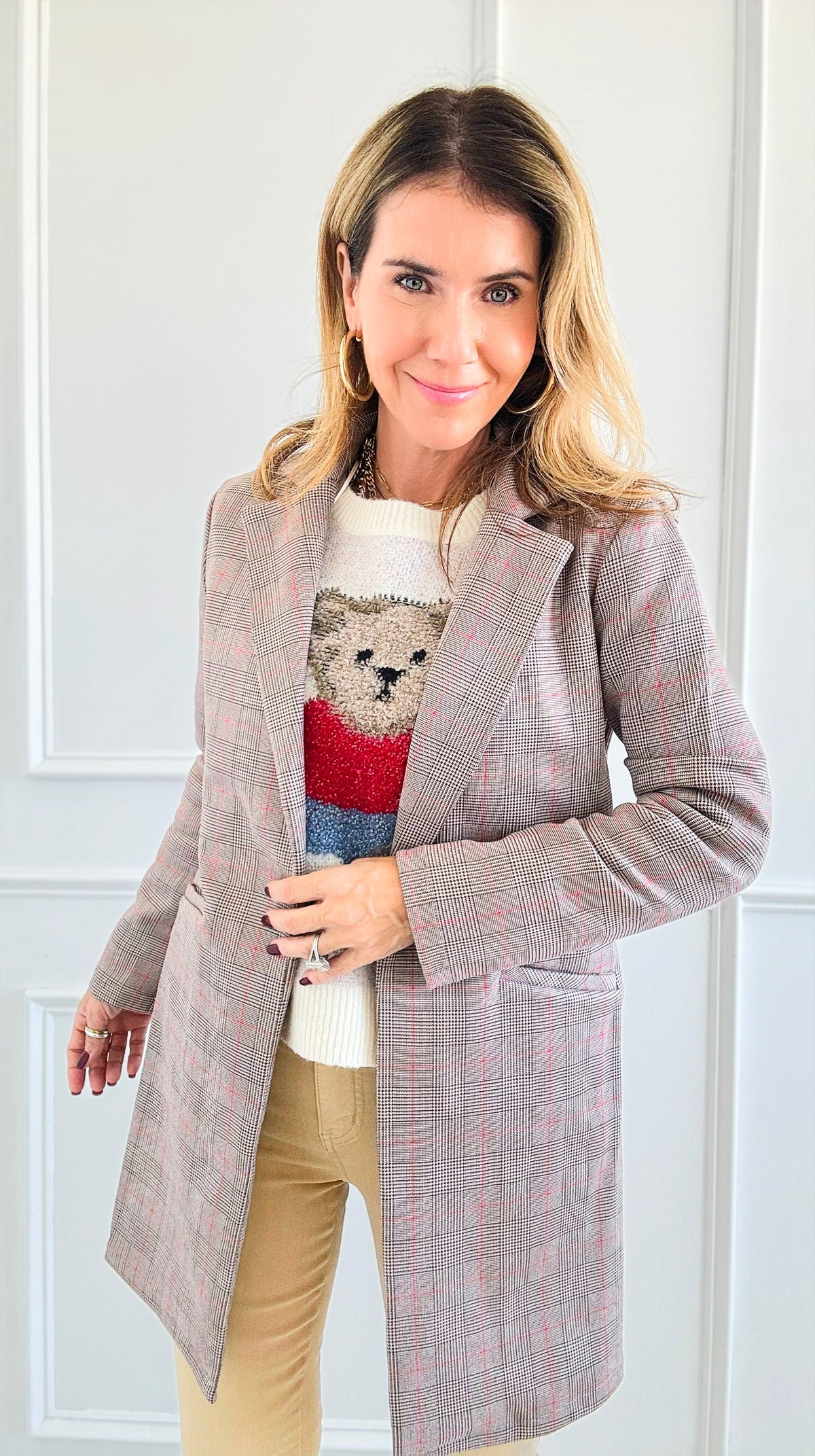 Uptown Classic Plaid Coat - Mocha-160 Jackets-Must Have-Coastal Bloom Boutique, find the trendiest versions of the popular styles and looks Located in Indialantic, FL