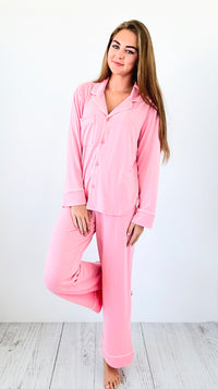 Dreamy Nights Pajama Set - Pink-210 Loungewear/Sets-Zenana-Coastal Bloom Boutique, find the trendiest versions of the popular styles and looks Located in Indialantic, FL