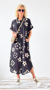 Luxe Bloom Shirt Dress - Black-200 Dresses/Jumpsuits/Rompers-DIS MOI-Coastal Bloom Boutique, find the trendiest versions of the popular styles and looks Located in Indialantic, FL