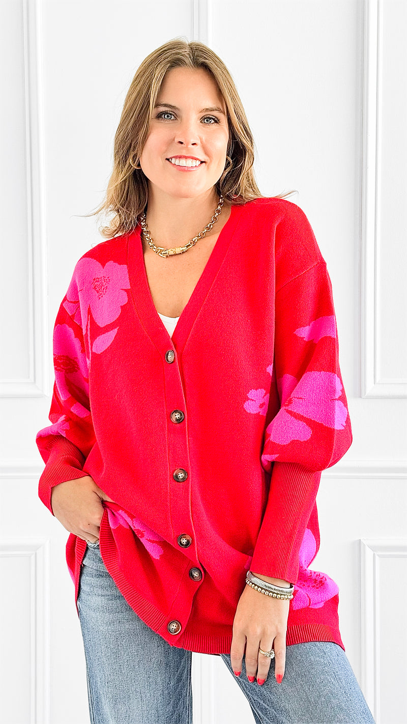 Blossom Glow Knit Cardigan-130 Long sleeve top-SUGARLIPS-Coastal Bloom Boutique, find the trendiest versions of the popular styles and looks Located in Indialantic, FL