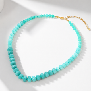 Boho Natural Stone Beaded Necklace - Turquoise