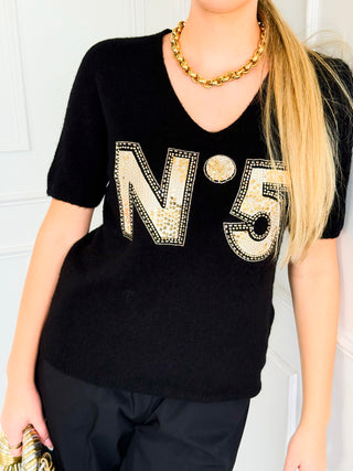Five Sparkle Italian Knit Top