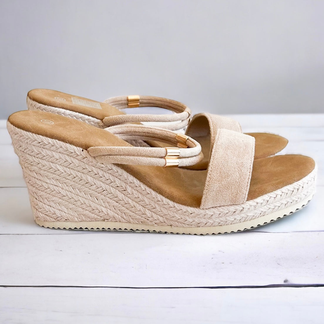 Faux Suede Wedge Slide Sandals-250 Shoes-Darling-Coastal Bloom Boutique, find the trendiest versions of the popular styles and looks Located in Indialantic, FL