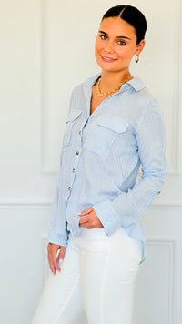 Timeless Lines Fitted Top-130 Long Sleeve Tops-Blu Pepper-Coastal Bloom Boutique, find the trendiest versions of the popular styles and looks Located in Indialantic, FL