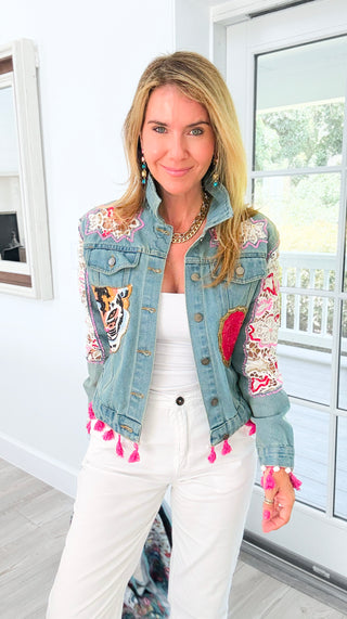 Wild at Heart Italian Denim Jacket