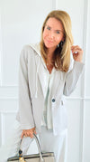 Veronica Cloud Hoodie Blazer-Sand-160 Jackets-Six/ Fifty-Coastal Bloom Boutique, find the trendiest versions of the popular styles and looks Located in Indialantic, FL