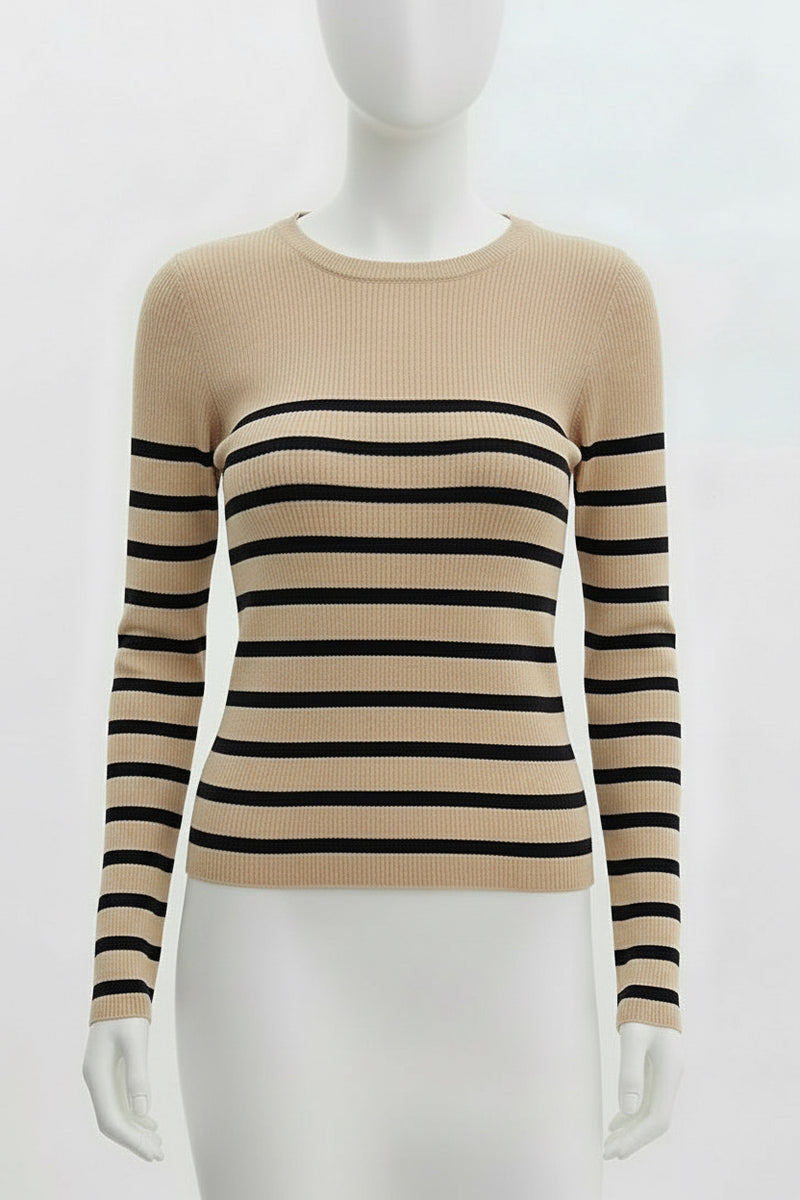 Seaside Voyage Ribbed Top - White-110 Long Sleeve Tops-entro-Coastal Bloom Boutique, find the trendiest versions of the popular styles and looks Located in Indialantic, FL