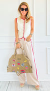 Patch Perfect Italian Tote Bag- Khaki-240 Bags-DEDA SRL-Coastal Bloom Boutique, find the trendiest versions of the popular styles and looks Located in Indialantic, FL