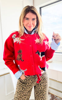 Puppy Love Knit Cardigan Sweater