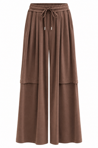 Mocha Wide Leg Drawstring Pants