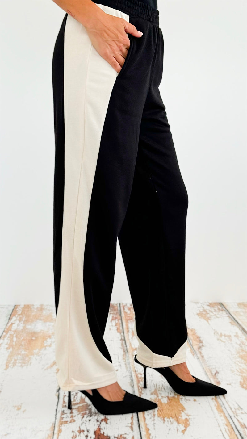 French Terry Color Block Sweatpants-170 Bottoms-Love Poem-Coastal Bloom Boutique, find the trendiest versions of the popular styles and looks Located in Indialantic, FL