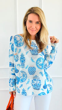 My Vase Collection Italian St Tropez Sweater-140 Sweaters-Italianissimo-Coastal Bloom Boutique, find the trendiest versions of the popular styles and looks Located in Indialantic, FL