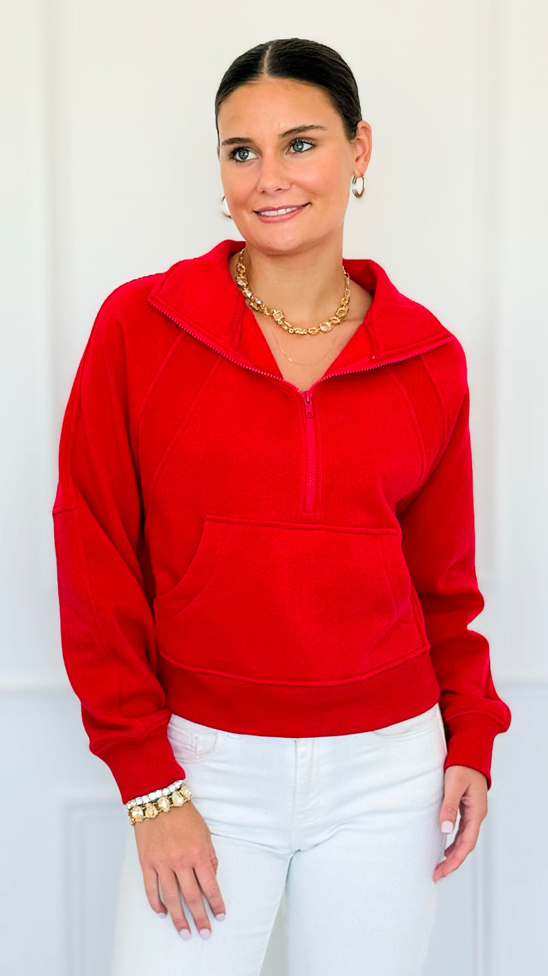 Mist Over Capri Sweatshirt - Ruby-130 Long Sleeve Tops-Zenana-Coastal Bloom Boutique, find the trendiest versions of the popular styles and looks Located in Indialantic, FL